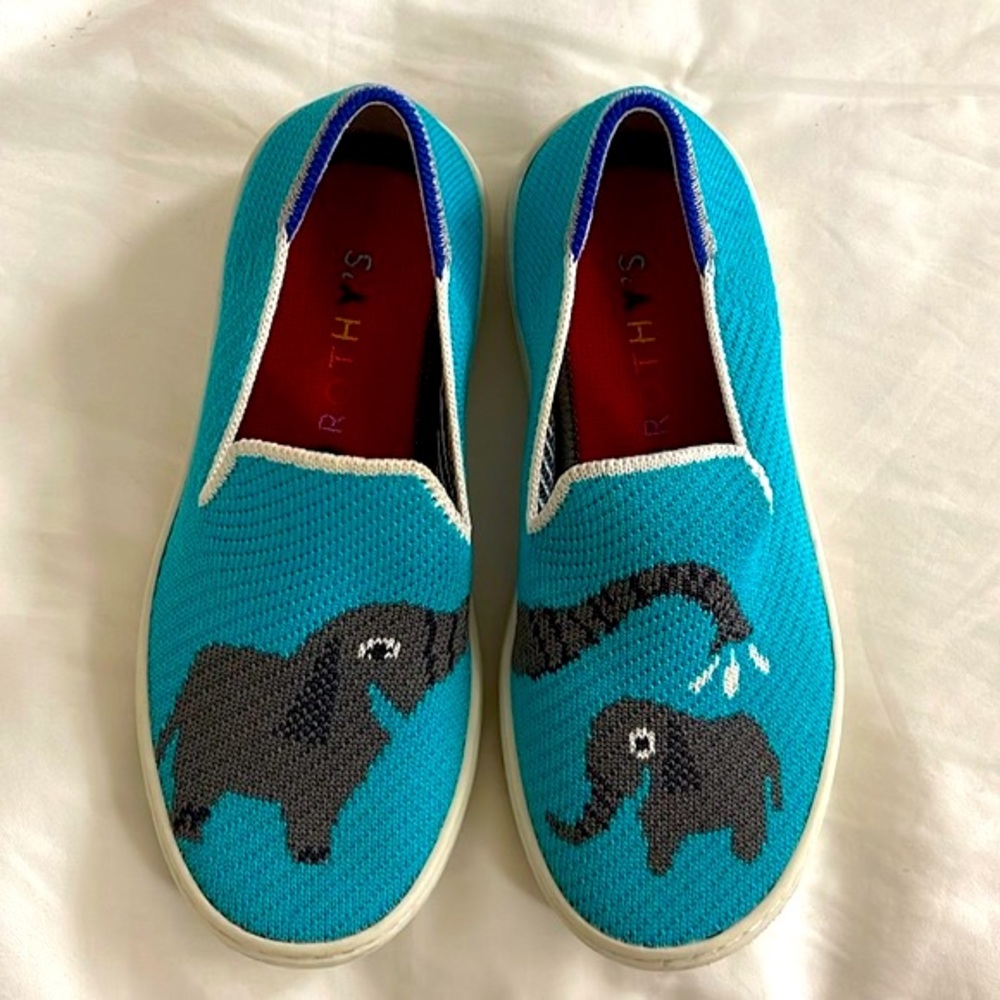 Rothy's Kids Slip-On Sneaker Elephant Bathtime Limited Edition Unisex Kids Sz 13
